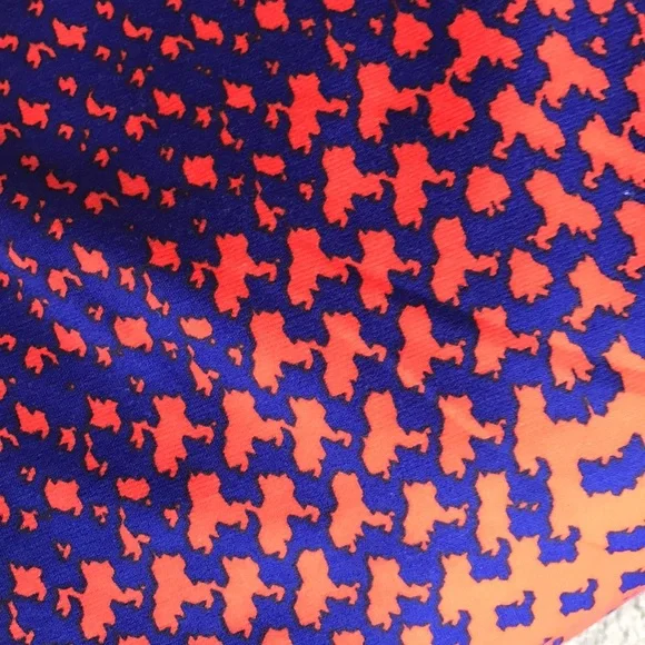 Cremieux - Orange & Blue Houndstooth Pattern Dress - Picture 4 of 5